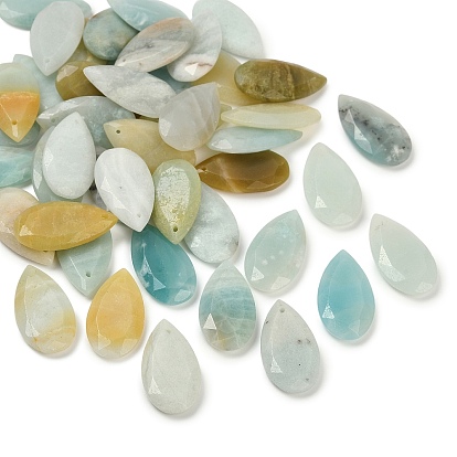 Граненые подвески из натурального цветка амазонита, слезинки