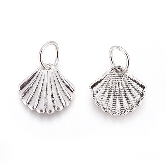 Tibetan Style Alloy Pendants, Shell