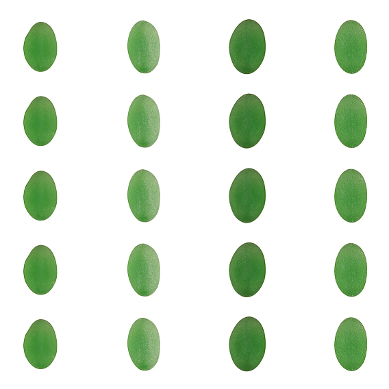 Fluorescence Frosted Glass Beads, No Hole Beads, Oval