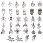 Halloween Theme Tibetan Style Alloy Pendants & CCB Plastic Pendants, Mixed Shapes