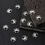 Halloween Spider Jewelry CCB Plastic Pendants, 18x17x3mm, Hole: 3mm