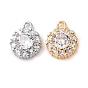 Латунные микропаве прозрачные подвески с фианитом, круглые подвески