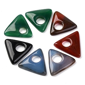 Natural Agate(Dyed & Heated) Pendants, Triangle Charms