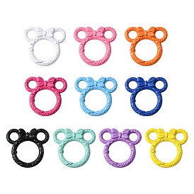10Pcs Spray Painted Alloy Spring Gate Rings, Rings with Bowknot