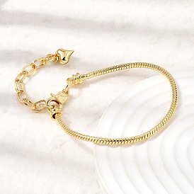 3мм европейская латунная цепочка для изготовления браслетов, с застежками для колонн, долговечный