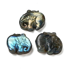 Natural Labradorite Carved Cabochons, Elephant