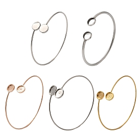 Ионное напыление (IP) 304 заготовки для браслетов из нержавеющей стали с круглым подносом, твердый