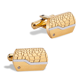 1 пара запонок из нержавеющей стали, прямоугольные