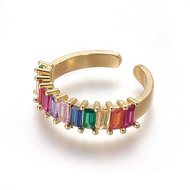 Кубического циркония кольца манжеты, открытые кольца, с латунной фурнитурой 