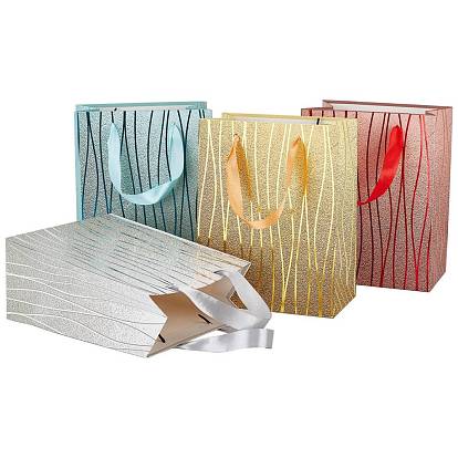Gorgecraft Single Side Hot Stamping Paper Bags, with Handles, for Party, Birthday, Wedding and Party Celebrations, Rectangle