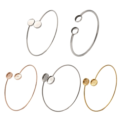 Ионное напыление (IP) 304 заготовки для браслетов из нержавеющей стали с круглым подносом, твердый