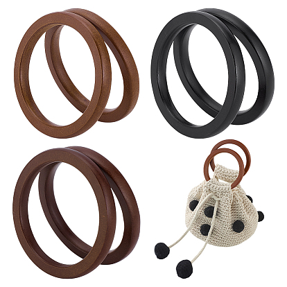 6шт. 3 цвета деревянная ручка для сумки, кольцевидный, аксессуары для замены сумок