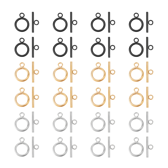 24 шт. 3 цвета 304 застежки-тоглы из нержавеющей стали, круглые кольца