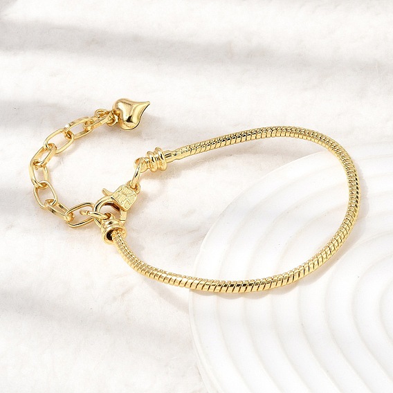 3мм европейская латунная цепочка для изготовления браслетов, с застежками для колонн, долговечный