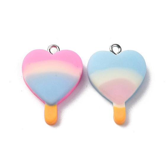 Подвески из смолы, сердечные леденцы прелести, с платиново-железными петлями