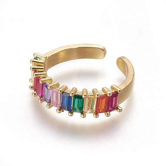 Кубического циркония кольца манжеты, открытые кольца, с латунной фурнитурой 