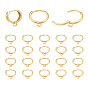 20Pcs Brass Huggie Hoop Earring Findings, with Loop