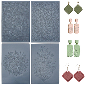 4 шт. наборы пластиковых пластин для биговки из полипропилена, для самостоятельного изготовления глины, прямоугольные