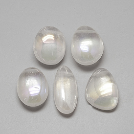 Electroplate Natural Quartz Crystal Pendants, Rock Crystal Pendants, Nuggets