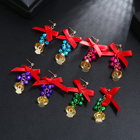 Colorful Bell Butterfly Earrings for Christmas, Creative and Personalized Fashion Jewelry