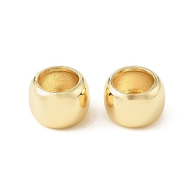 Perles en laiton, baril, Perles avec un grand trou   , crémaillère plaquage, plaqué longue durée, sans plomb et sans cadmium