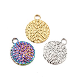 Ионное покрытие (ip) 304 брелоки из нержавеющей стали, плоские круглые прелести