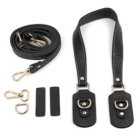 PU Leather Sew on Bag Straps, with Metal Findings, for Bag Replacement Accessories