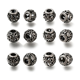 304 Stainless Steel European Beads, Large Hole Beads, Rondelle