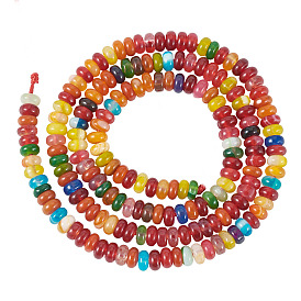 1 нить натуральный агат бусины нити, окрашенная и подогревом, рондель