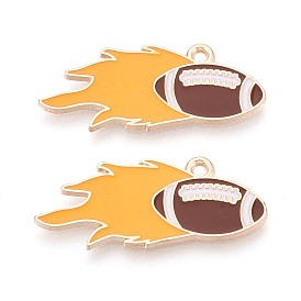 Подвески из эмали и сплава, регби прелести, золотые