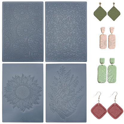 4 шт. наборы пластиковых пластин для биговки из полипропилена, для самостоятельного изготовления глины, прямоугольные