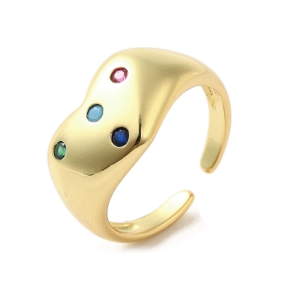 Anillo de dedo de circonita cúbica micro pavé de latón chapado en estante, anillo de manguito, larga duración plateado, sin plomo y cadmio, corazón
