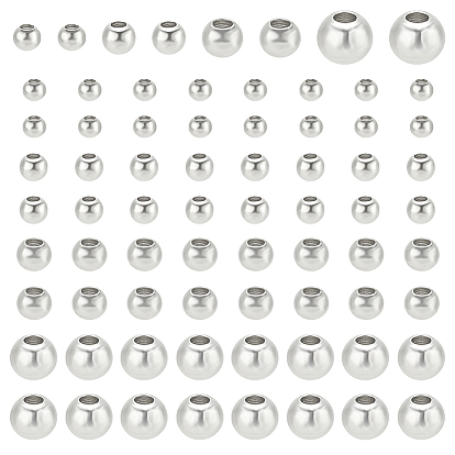 200 шт 4 стили латунные бусины, круглые