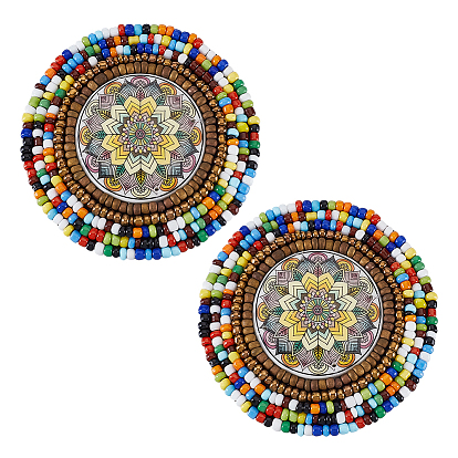 2 шт. нетканый материал для вышивки иглой из фетра и бисера аппликации из ткани, вышивать нитками, пришивать/приутюживать заплатки, плоско-круглые