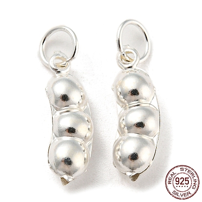 925 стерлингов серебряные подвески, с прыжковых колец, подвески в форме горошка