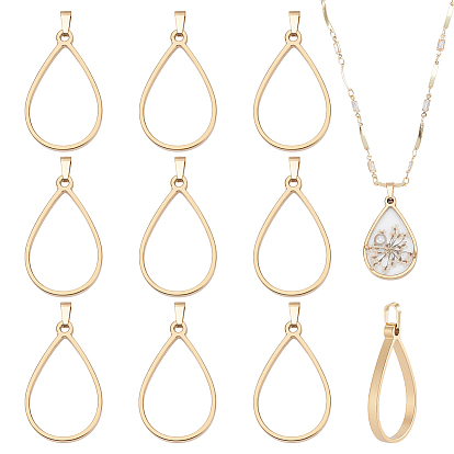 10 шт. 304 подвески из нержавеющей стали с открытой задней частью, слеза