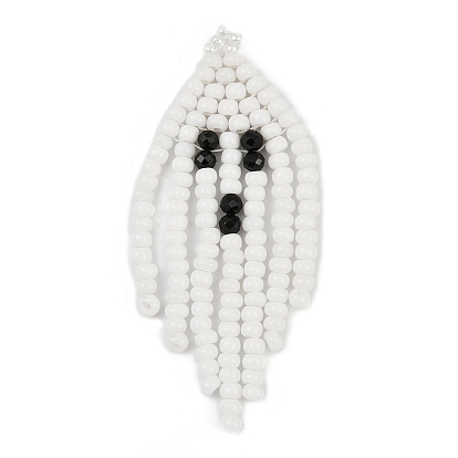 Тематика хэллоуина стеклянные бусины, с бусинами из натуральной черной шпинели, Ткацкий станок, подвески-призраки