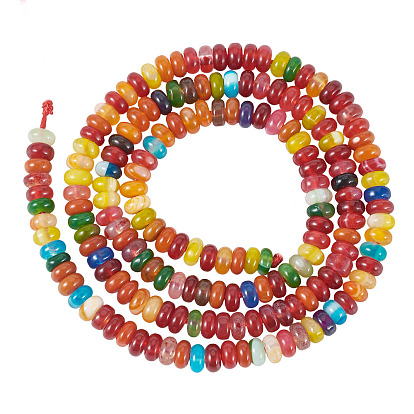 1 нить натуральный агат бусины нити, окрашенная и подогревом, рондель