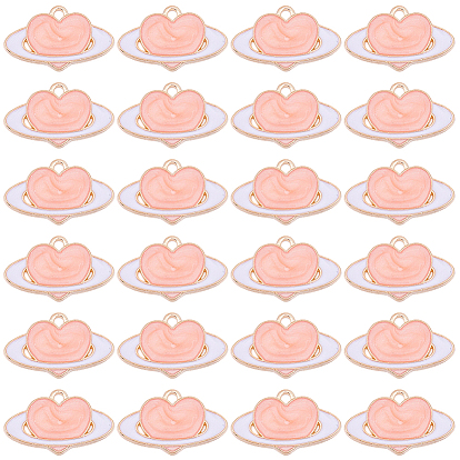 60 подвески из эмали из цинкового сплава, сердце