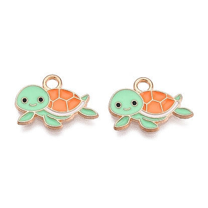 Подвески из эмали и сплава, без свинца и без кадмия, черепаховый шарм, золотые