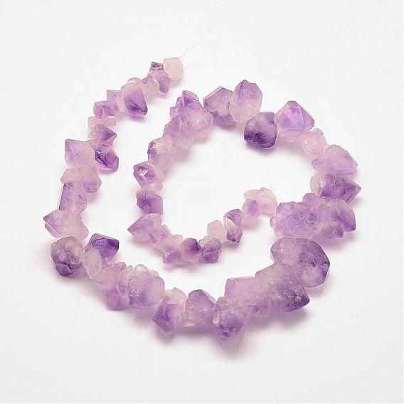 Natural Amethyst Bead Strands, Nuggets