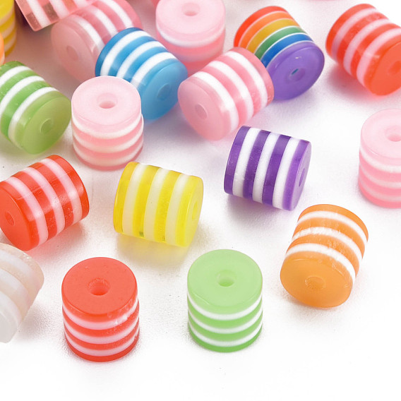 Смоляные бусины в полоску Гана, колонка