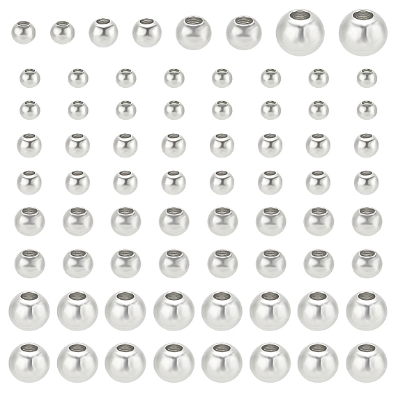 200 шт 4 стили латунные бусины, круглые