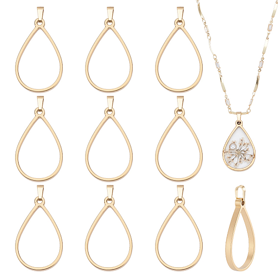 10 шт. 304 подвески из нержавеющей стали с открытой задней частью, слеза