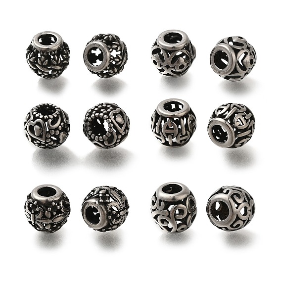 304 из нержавеющей стали европейские шарики, бусины с большим отверстием, рондель