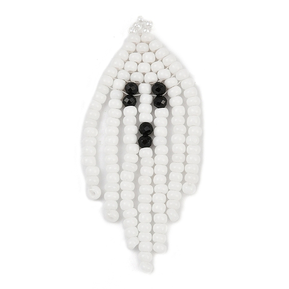 Тематика хэллоуина стеклянные бусины, с бусинами из натуральной черной шпинели, Ткацкий станок, подвески-призраки