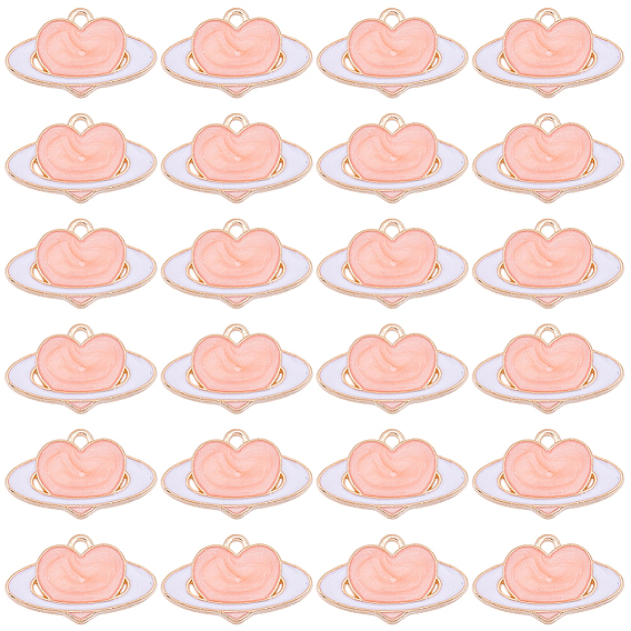 60 подвески из эмали из цинкового сплава, сердце