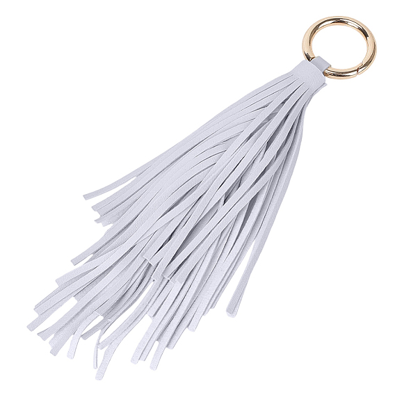 1Брелоки-подвески из искусственной кожи с кисточкой, золотые, с разрезным кольцом для ключей