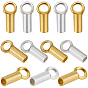 20pcs 2 couleurs 925 embouts de cordon en argent sterling, 1 Chiffon à polir l'argenterie en tissu