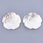 Cabochons en coquille d'eau douce sculptés, fleur